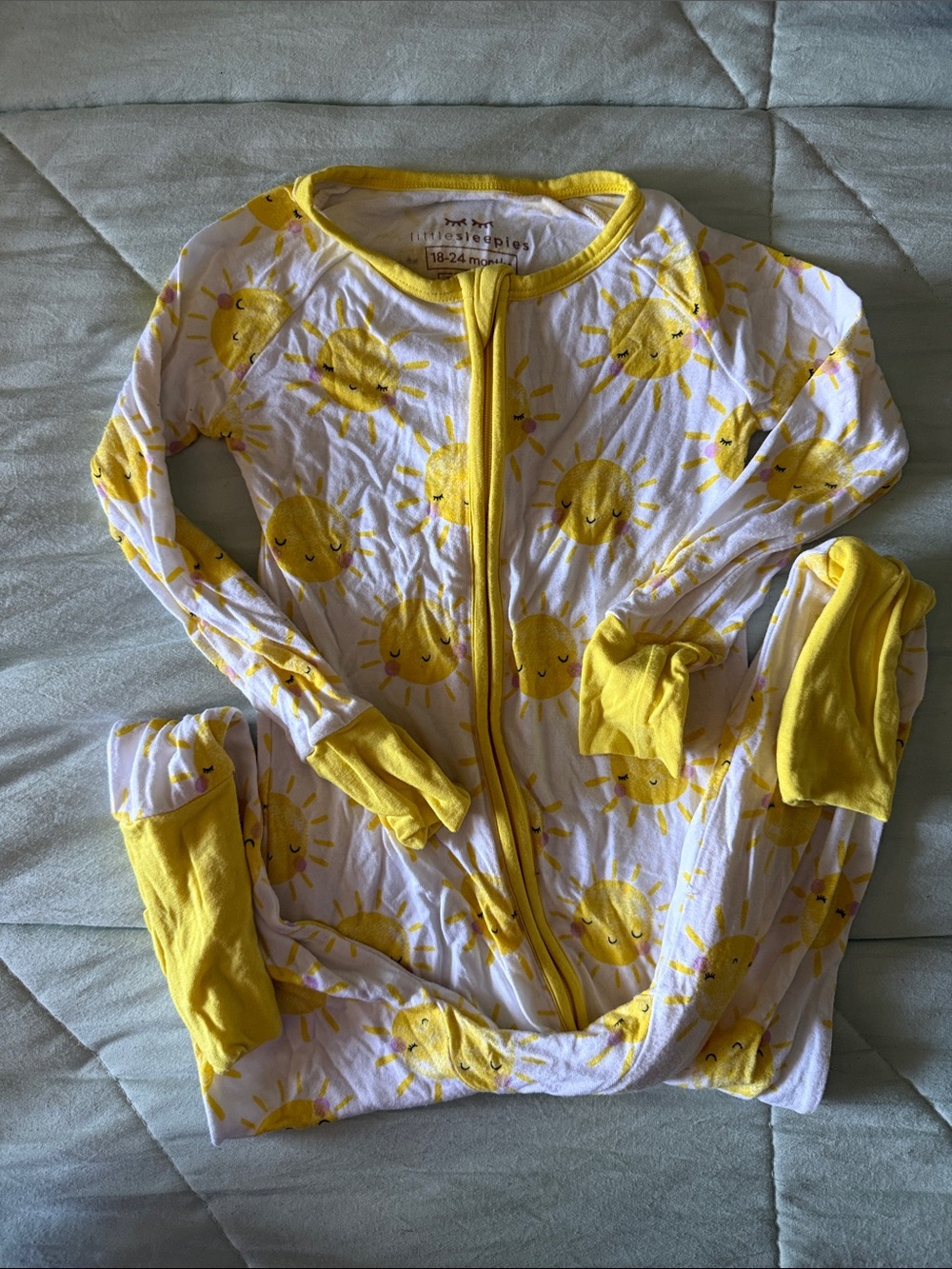 Little Sleepies Yellow Sun Print Pajama Set